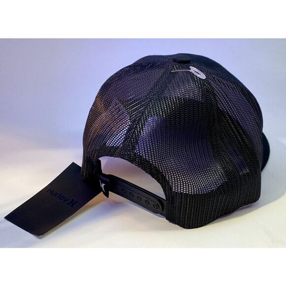 Hurley Icon Men's Utah Trucker Hat Mesh Snapback Black Curved Bill One Size - Picture 2 of 8